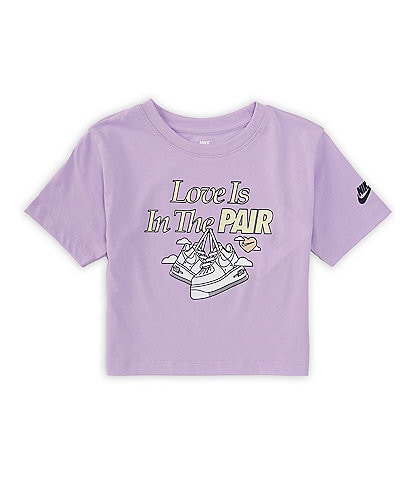 Nike Little Girls 2T-6X Short Sleeve Crew Neck Love Is The Pair T-Shirt