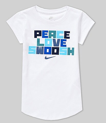 Nike Little Girls 2T-6X Short-Sleeve Peace, Love, Swoosh Tee