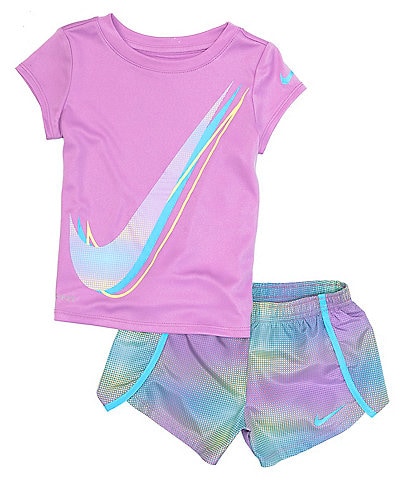 Nike Little Girls 2T-6X Short-Sleeve Sprinter Tee & Shorts Set