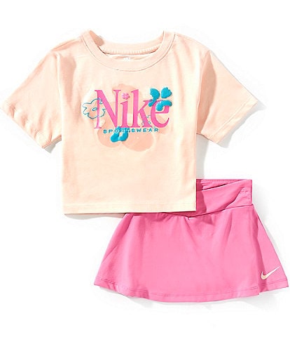 Nike Little Girls 2T-6X Short-Sleeve Wildflower T-Shirt & Solid Scooter Set