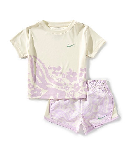 Nike Little Girls 2T-6X Short-Sleeve Wildflower T-Shirt & Tempo Shorts Set