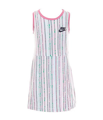 Nike Little Girls 2T-6X Sleeveless Happy Camper Striped A-Line Tank Dress