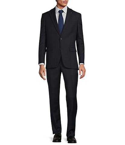 No Ordinary Joe by Ted Baker Modern Fit Flat Front Plaid Pattern 2-Piece Suit