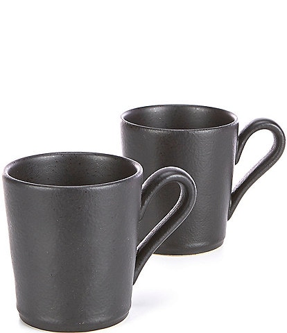 Noble Excellence Astoria Collection Matted Black Mugs, Set of 2