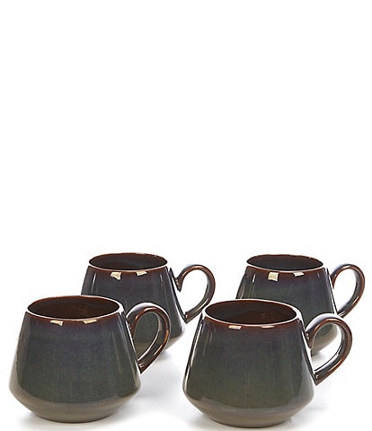 Noble Excellence Aurora Collection Glazed Mugs, Set of 4