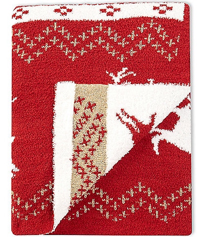 Noble Excellence Clayton Metallic Deer Knit Throw