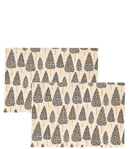 Southern Living Holiday Black Tree Placemats, Set of 2