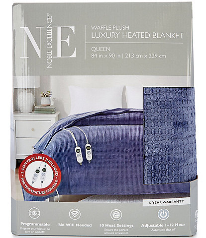 Noble Excellence Programmable Waffle Knit Electric Bed Blanket