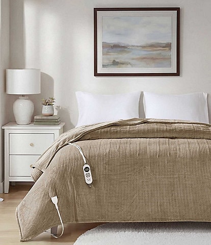 Noble Excellence Programmable Waffle Knit Electric Bed Blanket