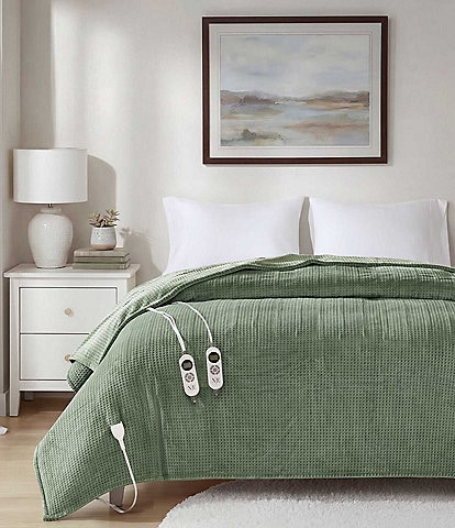 Noble Excellence Programmable Waffle Knit Electric Bed Blanket