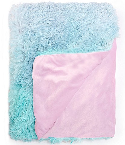 Noble Excellence Shag Ombre Lightweight Reversible Throw