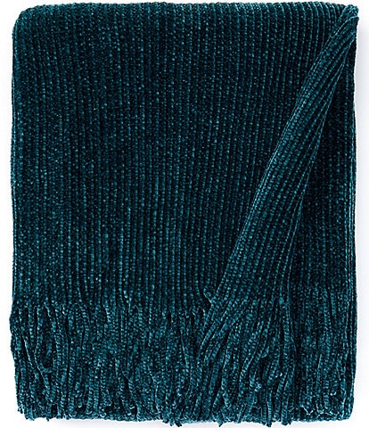 Noble Excellence Warm Shop Collection Kiley Cheniile Fringed Knit Throw