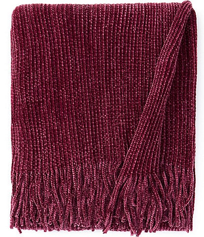 Noble Excellence Warm Shop Collection Kiley Cheniile Fringed Knit Throw