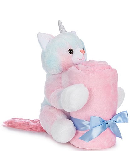 Noble Excellence Warm Shop Collection Unicorn Cat Plush and Throw Set