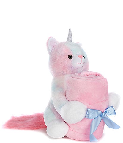 Noble Excellence Warm Shop Collection Unicorn Cat Plush and Throw Set