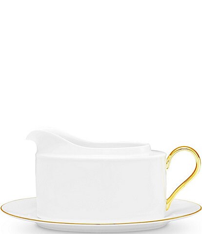 Noritake Accompanist Gravy Boat and Tray with Round Handle