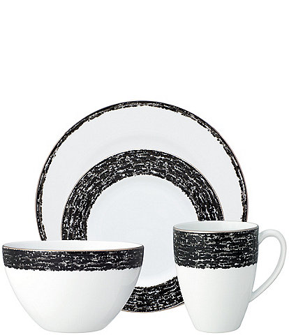 Noritake Black Rill Collection 4-Piece Place Setting