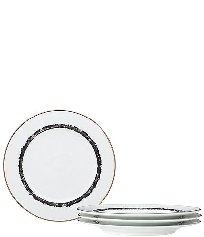 Noritake Black Rill Collection Bread & Butter Plates, Set of 4