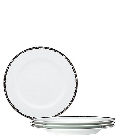 Noritake Black Rill Collection Dinner Plates, Set of 4