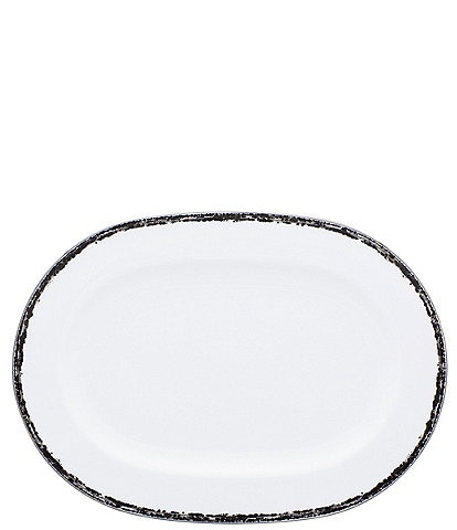 Noritake Black Rill Collection Oval Platter