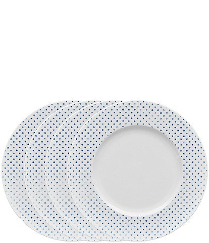 Noritake Blue Hammock Collection Rim Dot Salad Plates, Set of 4