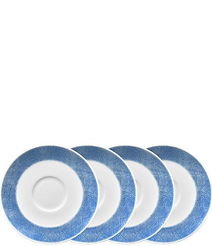 Noritake Blue Hammock Collection Rim Saucers, Set of 4