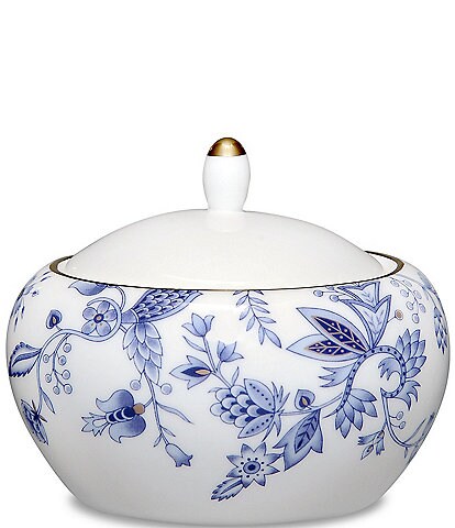 Noritake Blue Sorrentino Chinoiserie Small Sugar Bowl with Cover