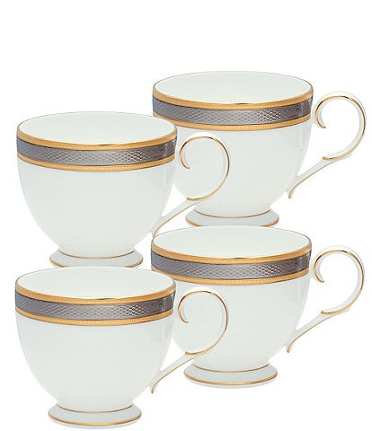 Noritake Brilliance Bone China Teacups, Set of 4