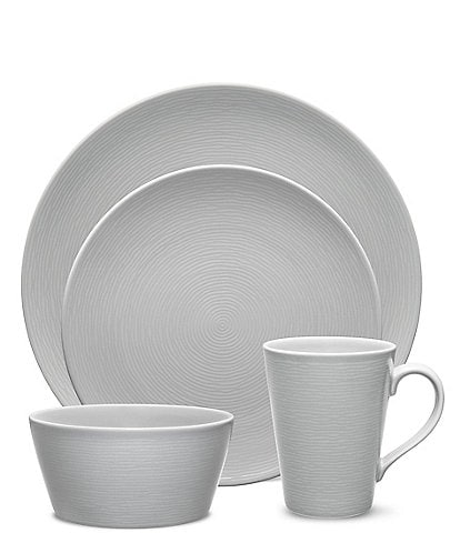 Noritake Colorscapes Grey-on-Grey Swirl 4-piece Coupe Place Setting