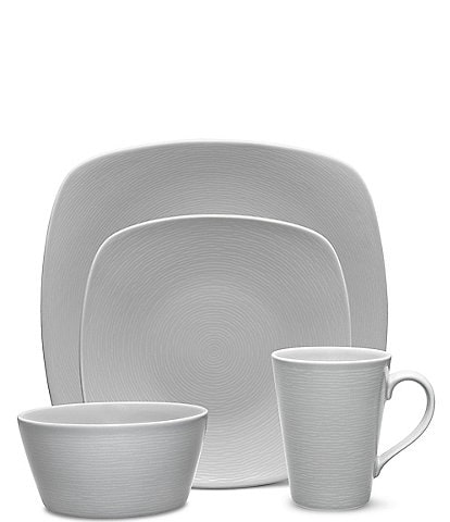 Noritake Colorscapes Grey-on-Grey Swirl 4-Piece square Place Setting