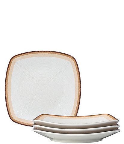 Noritake Colorscapes Layers Collection Square Dinner Plates, Set of 4