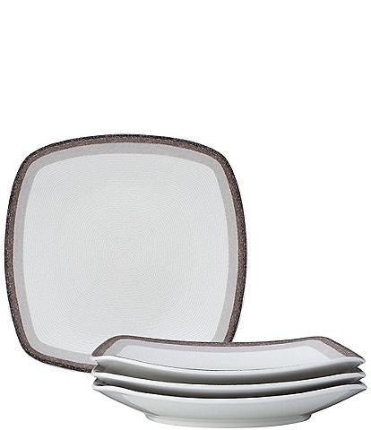 Noritake Colorscapes Layers Collection Square Dinner Plates, Set of 4