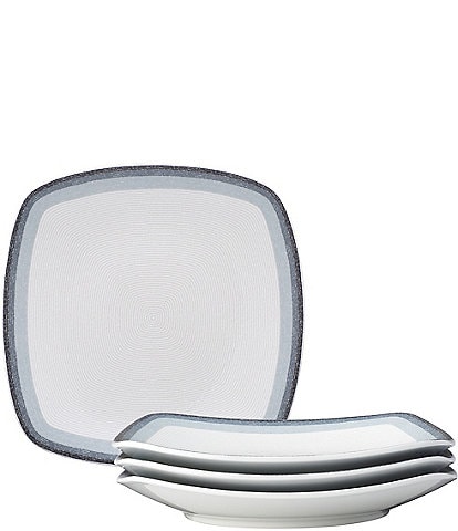 Noritake Colorscapes Layers Collection Square Dinner Plates, Set of 4