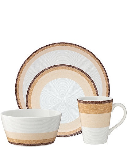 Noritake Colorscapes Layers Canyon Collection 4-Piece Coupe Dinnerware Set