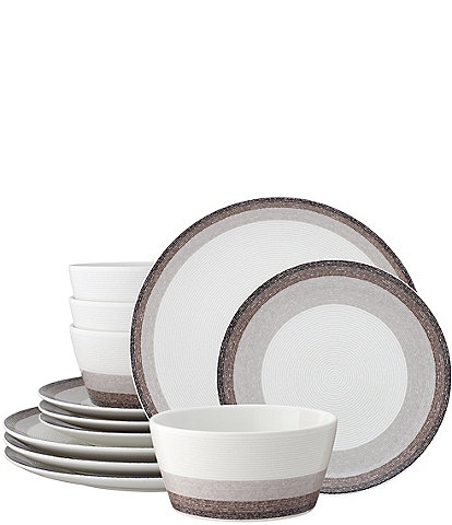 Noritake Colorscapes Layers Collection 12-Piece Coupe Dinnerware Set