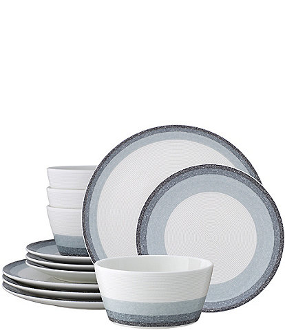 Noritake Colorscapes Layers Collection 12-Piece Coupe Dinnerware Set