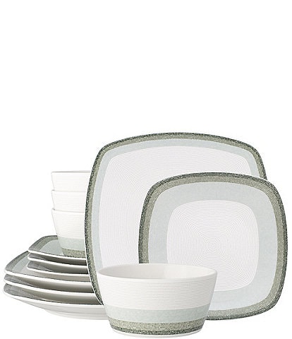 Noritake Colorscapes Layers Collection 12-Piece Square Dinnerware Set