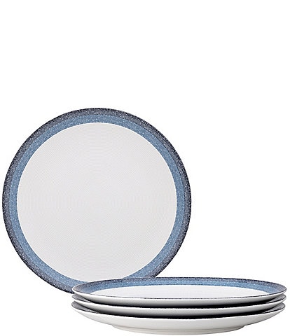 Noritake Colorscapes Layers Navy Collection Set of 4 Coupe Dinner Plates