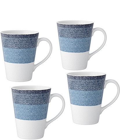 Noritake Colorscapes Layers Navy Collection, Set of 4 Mugs