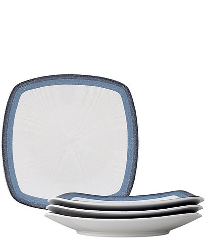 Noritake Colorscapes Layers Navy Collection Set of 4 Square Dinner Plates
