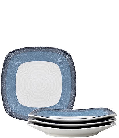 Noritake Colorscapes Layers Navy Collection Set of 4 Square Salad Plates