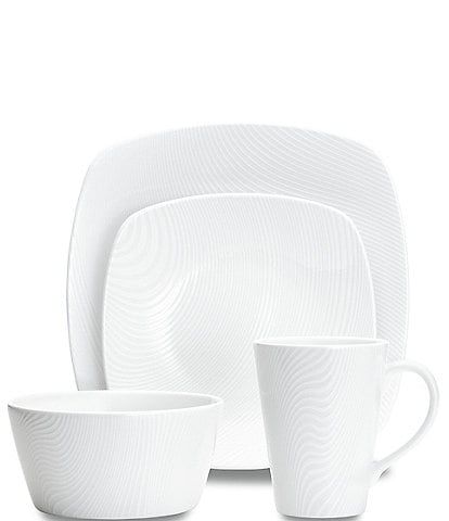 Noritake Colorscapes White-on-White Dune 4-Piece Square Place Setting