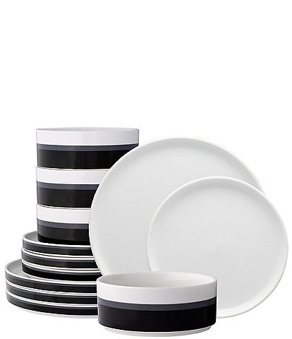 Noritake ColorStax Stripe Collection 12-Piece Dinnerware Set