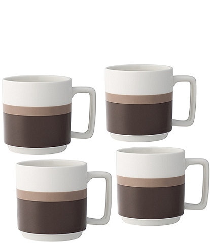 Noritake ColorStax Stripe Collection Coffee Mugs, Set of 4
