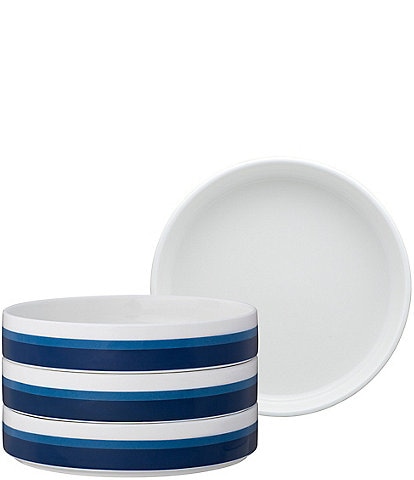 Noritake ColorStax Stripe Collection Deep Plates, Set of 4