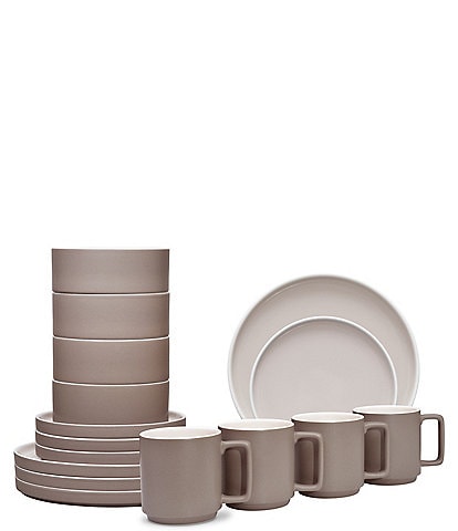 Noritake Colortrio Clay Collection 16-Piece Stax Set, Service For 4