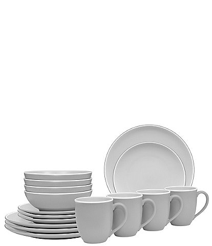 Noritake Colortrio Slate Collection 16-Piece Coupe Set, Service For 4