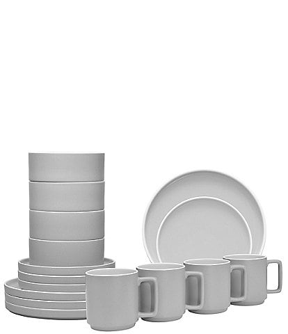 Noritake Colortrio Slate Collection 16-Piece Stax Set, Service For 4