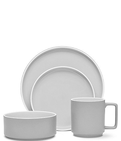 Noritake Colortrio Slate Collection 4-Piece Stax Place Setting