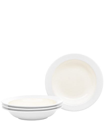 Noritake Colorwave White Pasta/Rim Soup Bowls, Set of 4